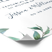 Poster Aquarelle Eucalyptus Dîner de répétition de verdur (Coin)