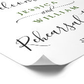 Poster Aquarelle Eucalyptus Dîner de répétition de verdur (Coin)