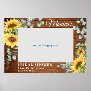 Poster Aquarelle Eucalyptus Fête des mariées cadre photo