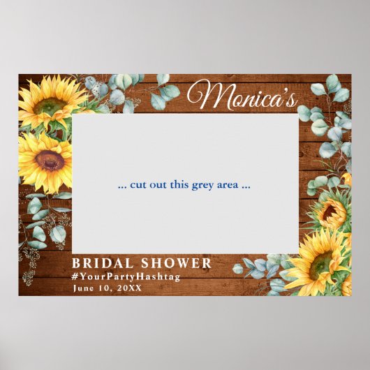 Poster Aquarelle Eucalyptus Fête des mariées cadre photo (Devant)