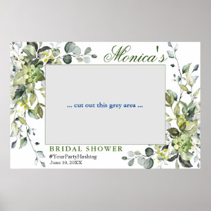 Poster Aquarelle Eucalyptus Fête des mariées cadre photo