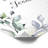 Poster Aquarelle Eucalyptus Mariage Cérémonie Siège (Coin)