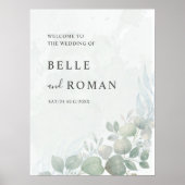 Poster Aquarelle Eucalyptus Mariage de verdure (Devant)