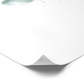 Poster Aquarelle Eucalyptus Mariage géométrique Bienvenue (Coin)