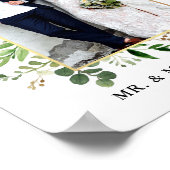 Poster Aquarelle Eucalyptus Verdure Or encadrée Photo (Coin)