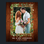 Poster Aquarelle Eucalyptus Vert Bois Or Photo<br><div class="desc">Aquarelle Eucalyptus Verdure Cadre Or Mariage Poster photo - Rustique Pays Bois</div>