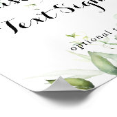 Poster Aquarelle Eucalyptus Vert Panneau Texte Personnali (Coin)