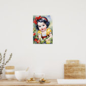 Poster Aquarelle Fairytale Bébé Blanche neige (Cuisine)