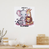 Poster Aquarelle famille d'animaux sauvages#6 (Cuisine)