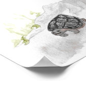 Poster Aquarelle Faune Nature Tortue des forêts (Coin)
