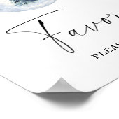 Poster Aquarelle faveurs nuptiales s'il vous plaît prendr (Coin)