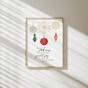 Poster Aquarelle Festif verset de la bible Luke