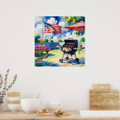 Poster Aquarelle Festive BBQ (Cuisine)