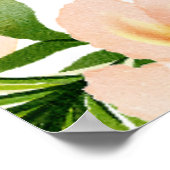 Poster Aquarelle Fête des mariées de fleurs rose tropical (Coin)