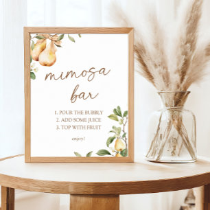 Poster Aquarelle Fête des mariées de poires florales Mimo