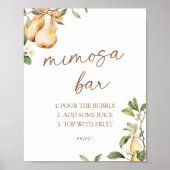 Poster Aquarelle Fête des mariées de poires florales Mimo (Devant)