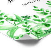 Poster Aquarelle feuillage vert | Bienvenue à notre Maria (Coin)