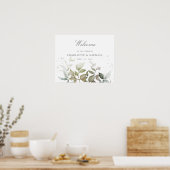 Poster aquarelle feuille verdure mariage signe de bienven (Cuisine)