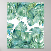 Poster Aquarelle Feuilles tropicaux (Devant)