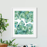 Poster Aquarelle Feuilles tropicaux<br><div class="desc">Apportez un style tropical audacieux à votre espace avec ce tableau de feuilles de monstère vibrant, un design d'aquarelle fraîche par l'artiste d'aquarelles de Floride Victoria Grigaliunas. Doté de l'emblématique plante de fromage suisse dans des tons riches de vert et de turquoise, cet imprimé d'art botanique est parfait pour un...</div>