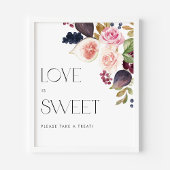 Poster Aquarelle Figés et Berry Floral Love is Sweet