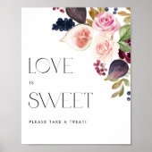 Poster Aquarelle Figés et Berry Floral Love is Sweet (Devant)