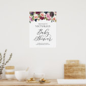 Poster Aquarelle Figes Floral Baby shower d'automne Bienv (Cuisine)