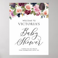 Aquarelle Figes Floral Baby shower d'automne Bienv