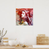 Poster Aquarelle fille - Oser aimer (Cuisine)