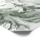 Poster Aquarelle Fir Trees Mariage d'hiver (Coin)