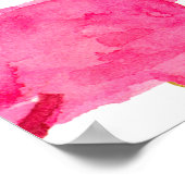 Poster Aquarelle flamants roses avec matelas à points dor (Coin)