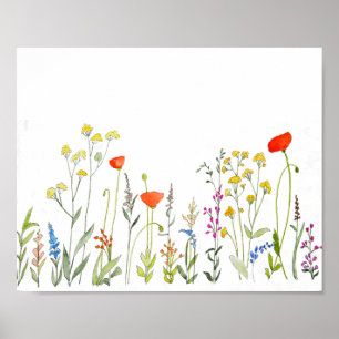 Poster Aquarelle fleur sauvage
