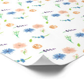 Poster Aquarelle Fleur sauvage Art original (Coin)