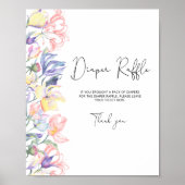 Poster Aquarelle fleur sauvage couche florale tombola (Devant)