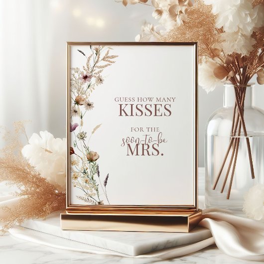 Poster Aquarelle Fleur sauvage douche Combien de baisers 