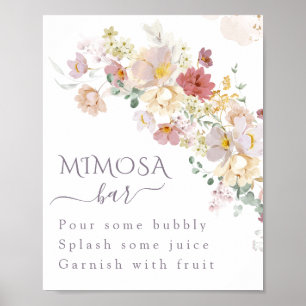 Poster Aquarelle Fleur sauvage mimosa nuptiale de printem