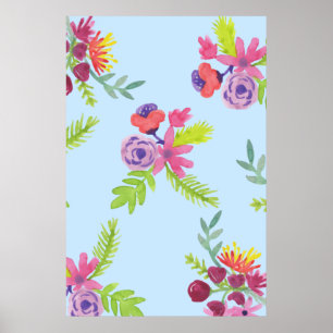 Poster Aquarelle Fleur sauvage Motif Legs Enveloppement P