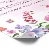 Poster Aquarelle Fleur sauvage premier anniversaire heure (Coin)