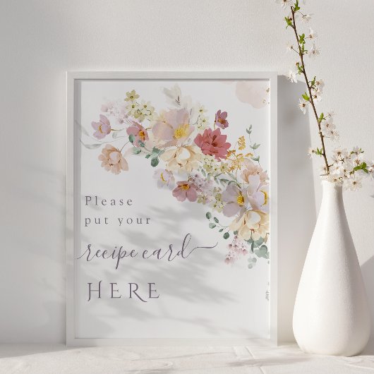 Poster Aquarelle Fleur sauvage Purple Spring Bridal recet