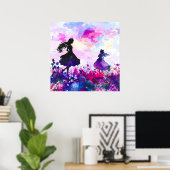 Poster Aquarelle fleur sauvage Wonderland (Bureau à domicile)