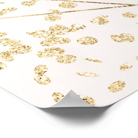 Poster Aquarelle fleurie parties scintillant or bienvenue (Coin)