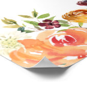 Poster Aquarelle Fleurs d'automne Mariage de automne Bien (Coin)