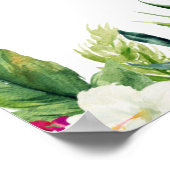 Poster Aquarelle Fleurs Garland Baptême Tropical (Coin)