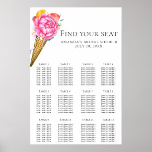 Poster Aquarelle fleurs glace