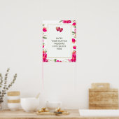 Poster Aquarelle Fleurs Mariage Personnalisé Aimer Citati (Cuisine)