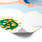 Poster Aquarelle Fleurs minuscules : Motif Vintage (Coin)