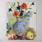 Poster Aquarelle fleurs modernes (Devant)