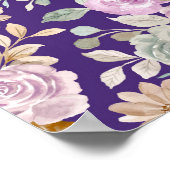 Poster Aquarelle Fleurs sans joint (Coin)