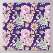 Poster Aquarelle Fleurs sans joint (Devant)