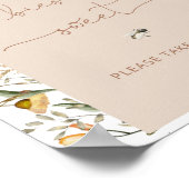 Poster Aquarelle Fleurs sauvages Boho Baby sont doux (Coin)